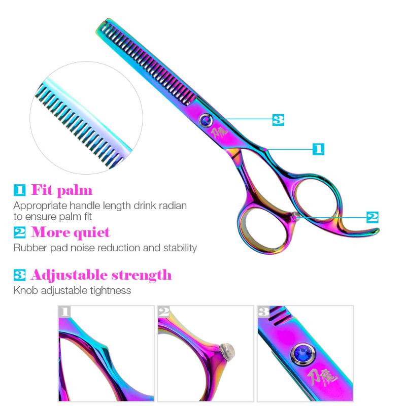 Hair Scissors 6 Inch Barber Professional Hairdressing Cutting Styling Steel Thinning Scissor Straight Barbershop Salon Set