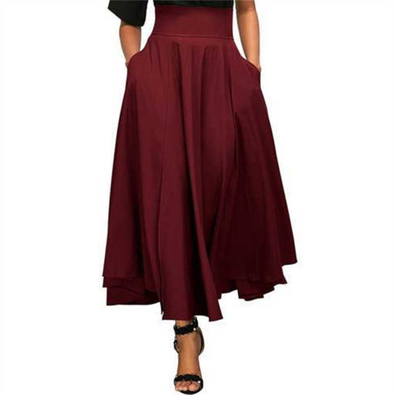 black cotton vintage high waist plus size summer saias casual loose maxi long skirt women skirts female streetwear clothes 210619