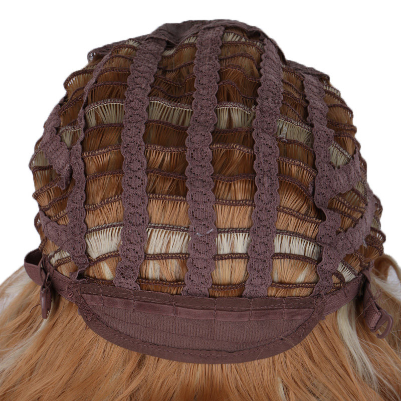 WoodFestival heat resistant fiber wigs ombre brown curly synthetic wig long wavy women wig harajuku 75cm