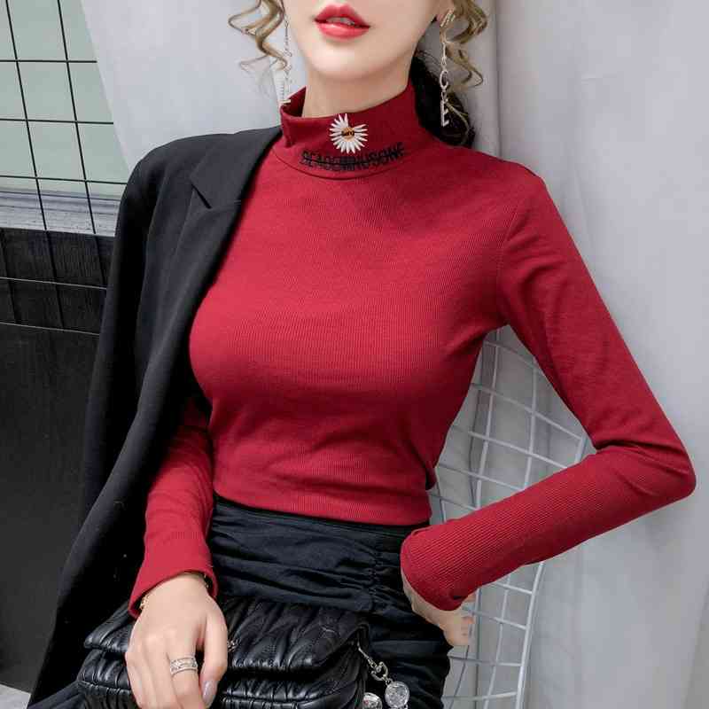 Little Daisy Base Korean Autumn Turtleneck T Shirts Women Winter Tshirt Female Long Sleeve T-Shirt Cotton Tee Shirt Femme 210603, Khaki
Little Daisy Base Korean Autumn Turtleneck T Shirts Women Winter Tshirt Female Long Sleeve T-Shirt Cotton Tee Shirt Femme 210603, Khaki