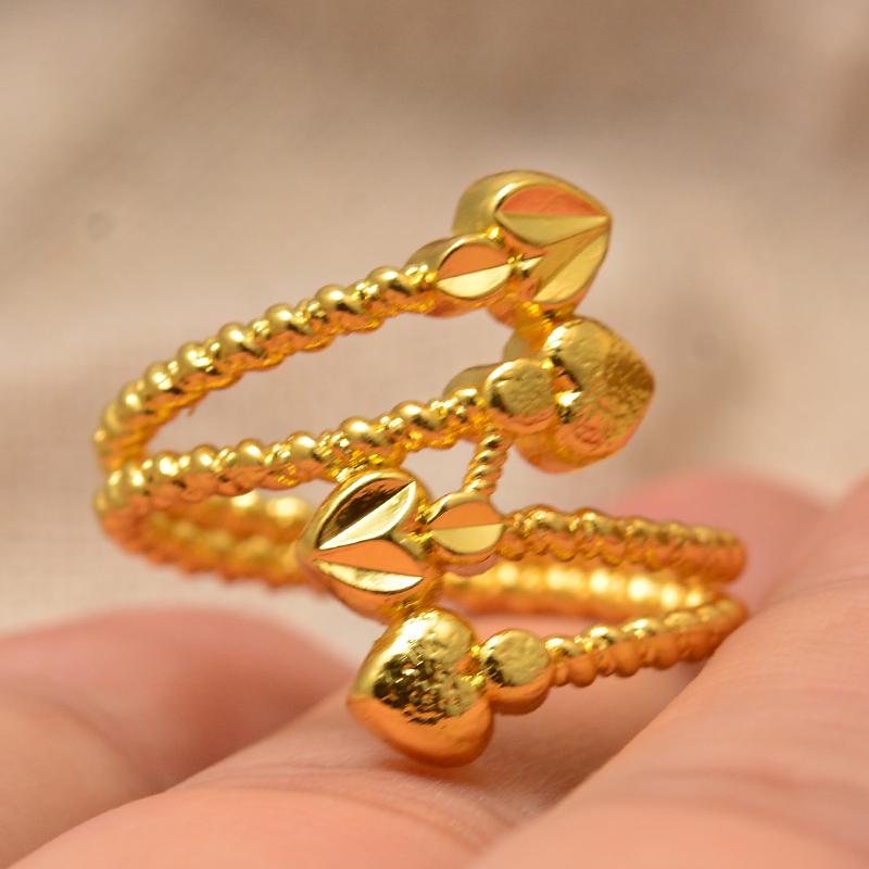 Bagues de cluster Annayoyo Big Big Bague Ethiopien pour femmes Gold Coloration Mariage Bijoux Femme Kenya Nigeria Brésil Congo