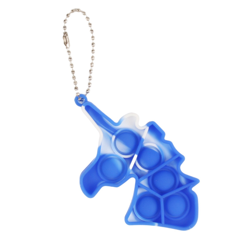 Pop It Fidget Toys Keychain Rings Simple Push Bubble Poppers Decompression Toy Key Chain Soft Rainbow Sensory Reusable Squeeze Anti Stress Board Game 