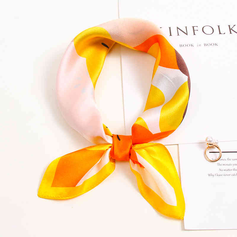 2021 Spring 100% Natural for Women 53*53cm Pure Silk Square Neckerchief Head Scarf Bandana Handscarf