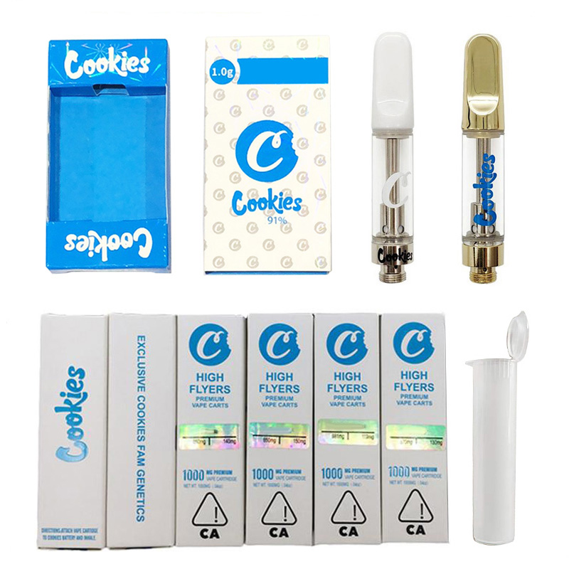 Gold White Cookies Atomizers With Push Box High Flyers Packages 0.8ml 1.0ml Ceramic Vape Carts 510 Thread Golden Glass Tank Cartridges
Gold White Cookies Atomizers With Push Box High Flyers Packages 0.8ml 1.0ml Ceramic Vape Carts 510 Thread Golden Glass Tank Cartridges