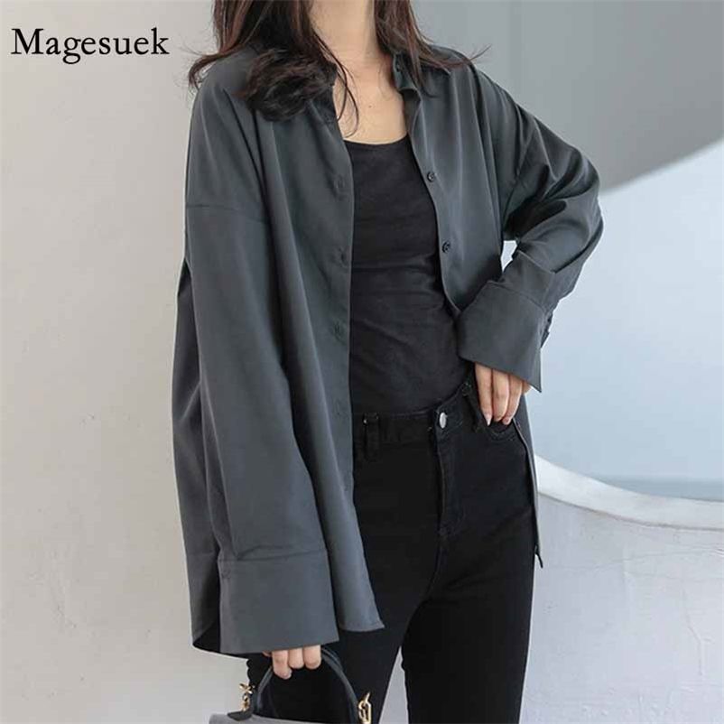 Loose OL Style Women Single-breasted Shirts Fashion Long Sleeve Thick Autumn and Winter Women' Female Blusas 11295 210518, Gray
Loose OL Style Women Single-breasted Shirts Fashion Long Sleeve Thick Autumn and Winter Women' Female Blusas 11295 210518, Gray