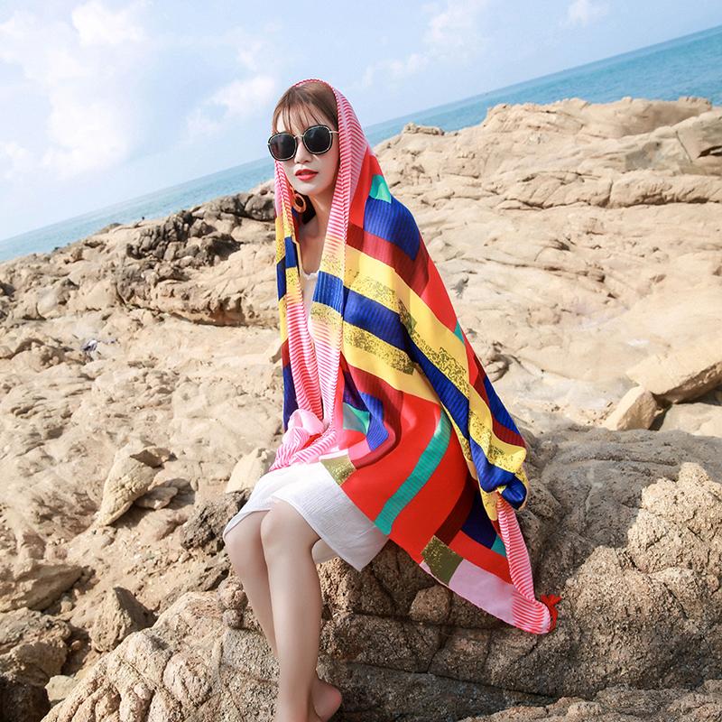 Scarves Silk Towel Female Sunscreen Summer Outside Anti-ultraviolet Multi-purpose Beach Seaside Soft Fashion Lady Shawls H3003
Scarves Silk Towel Female Sunscreen Summer Outside Anti-ultraviolet Multi-purpose Beach Seaside Soft Fashion Lady Shawls H3003
