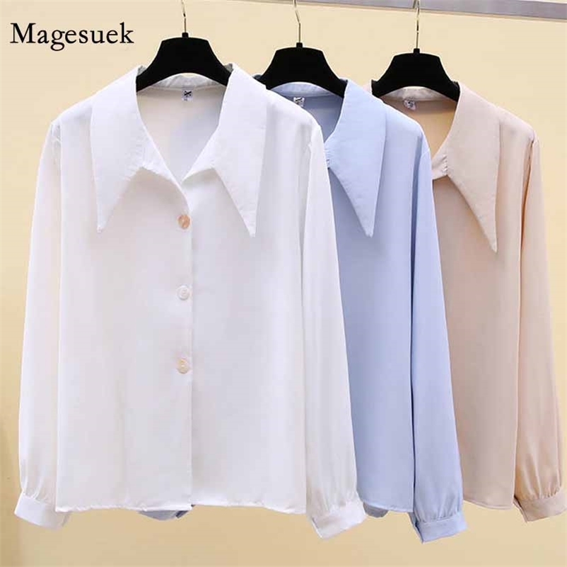 Solid Color Blouse Women Singel Breasted Fashion Tops Autumn Long Sleeve Korean Style Loose Lapel 's Shirts 11603 210518, White
Solid Color Blouse Women Singel Breasted Fashion Tops Autumn Long Sleeve Korean Style Loose Lapel 's Shirts 11603 210518, White