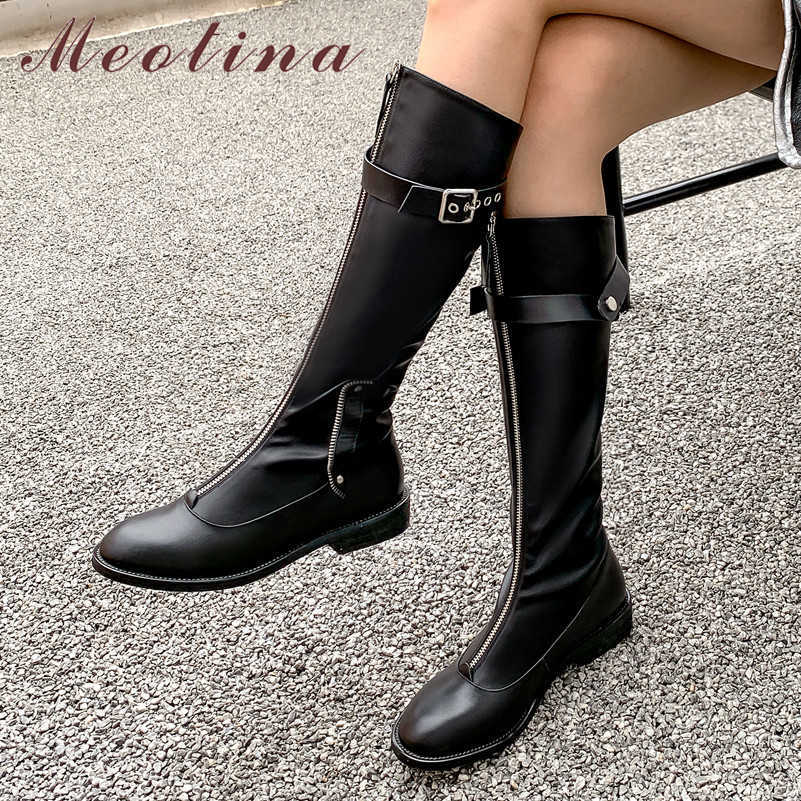 Meotina Autumn Knee High Boots Women Natural Genuine Leather Zipper Flat Riding Boots Buckle Round Toe Shoes Lady Winter Size 39 210608, Beige
Meotina Autumn Knee High Boots Women Natural Genuine Leather Zipper Flat Riding Boots Buckle Round Toe Shoes Lady Winter Size 39 210608, Beige