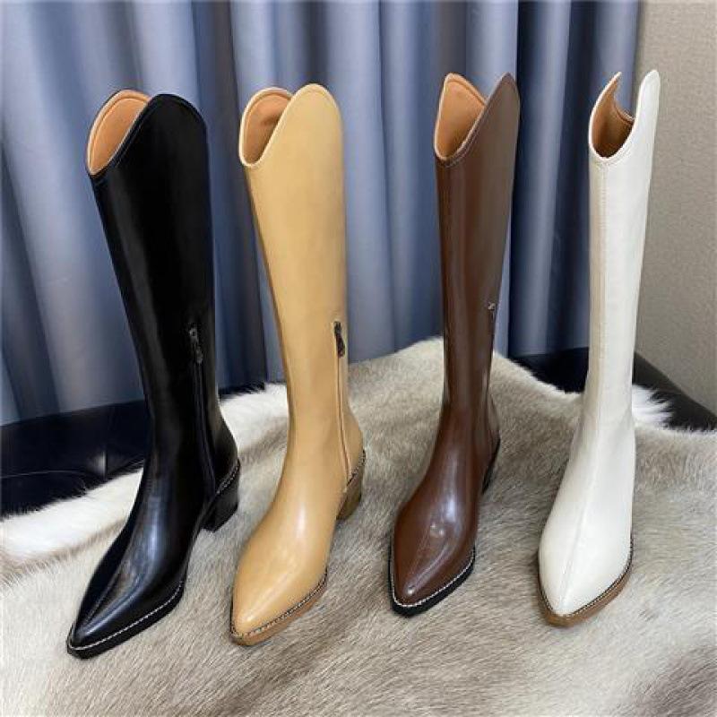 Boots Western Cowboy Boot Women's High Heel Pointed Toe Knight Leg