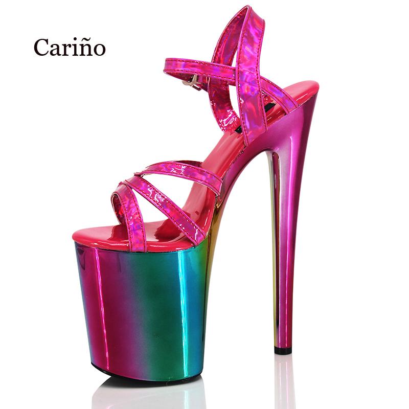 17/20cm High Heels Women's Laser Holographic Platform Thin Heel Peep Toe Stiletto Sandals Pole Dancing Shoes Dress, Black
17/20cm High Heels Women's Laser Holographic Platform Thin Heel Peep Toe Stiletto Sandals Pole Dancing Shoes Dress, Black