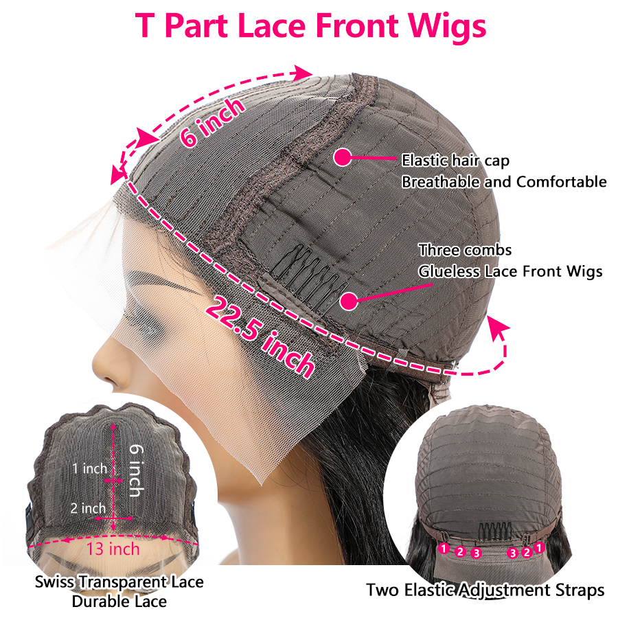 The New Body Wave Lace Front Wig Baby Hair Pre Plucked 250 Density Transparent Lace Frontal Wig Human Hair Wigs for Women T
