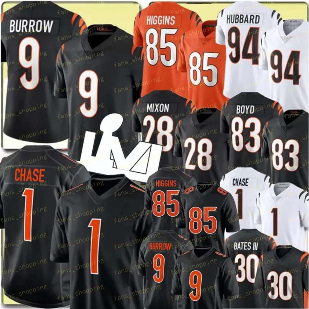 1 Ja'Marr Chase 9 Joe Burrow 28 Mixon Football Jersey 85 Tee Higgins 18 A.J. Green Mens women youth Jerseys Orange Black White Stitched, Men
1 Ja'Marr Chase 9 Joe Burrow 28 Mixon Football Jersey 85 Tee Higgins 18 A.J. Green Mens women youth Jerseys Orange Black White Stitched, Men