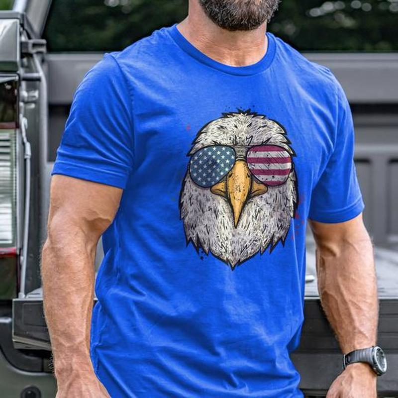 Eagle head pattern men's 3D printed T-shirt graphic optical illusion short sleeve party top street punk goth crew neck summer 100% cotton, White;black
Eagle head pattern men's 3D printed T-shirt graphic optical illusion short sleeve party top street punk goth crew neck summer 100% cotton, White;black
