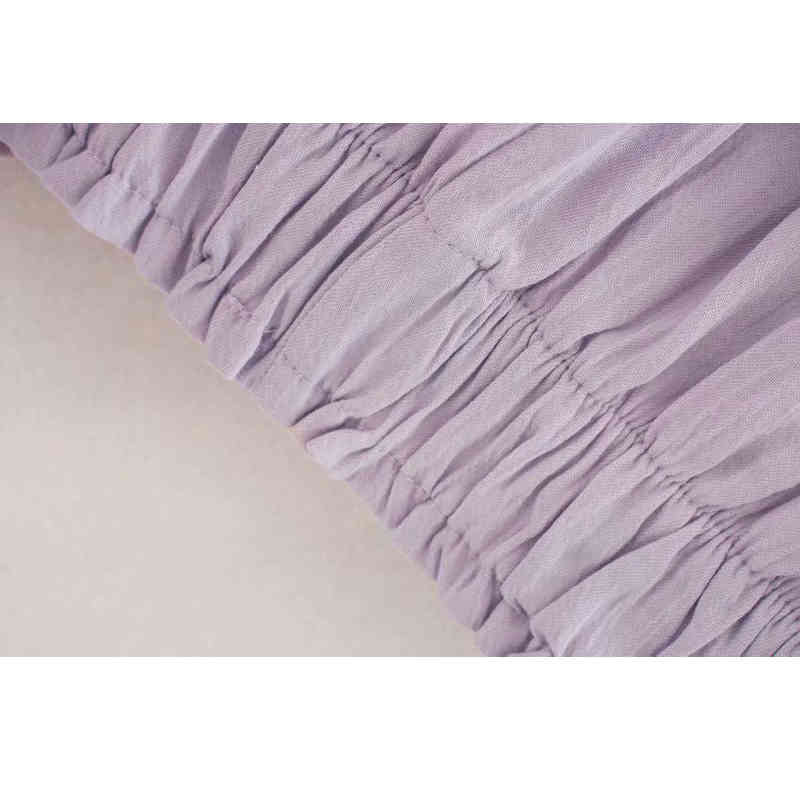 Women's Loose Thin Long Sleeve French Purple Sunscreen Haruku Shirt, Single-Breasted Lapel Casual Drape Chic Blouse Top