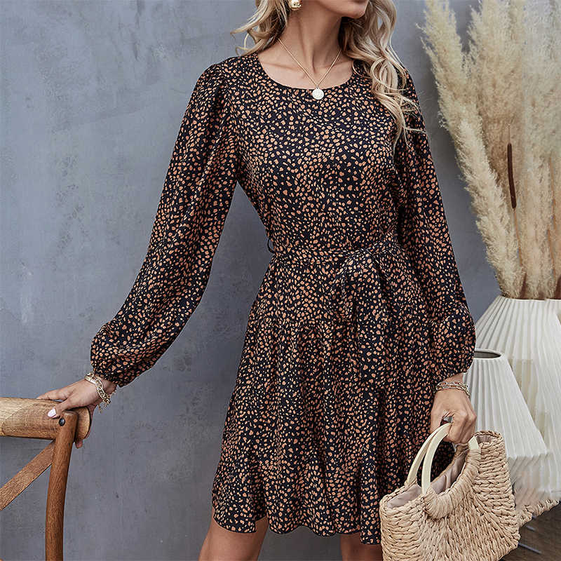 Leopard Print Lantern Sleeve Chiffon O Neck High Waist Bandage Dress Women Loose Boho Streetwear Casual Beach Party Dresses 210608, Brown
Leopard Print Lantern Sleeve Chiffon O Neck High Waist Bandage Dress Women Loose Boho Streetwear Casual Beach Party Dresses 210608, Brown