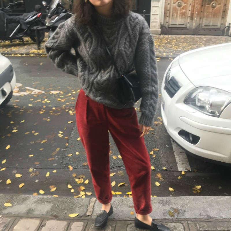 Nomikuma Vinatge Solid Corduroy Harem Pants Causal High Waist Autumn New Trousers Double Poskets Women Pants Mujer 6C982 210427