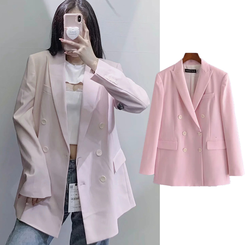 Women's Down & Parkas 2021 Women Spring Autumn pink Blazer Loose jacket Coat Turn-down Collar Double breasted Lady Streetwear Oute, Black
Women's Down & Parkas 2021 Women Spring Autumn pink Blazer Loose jacket Coat Turn-down Collar Double breasted Lady Streetwear Oute, Black