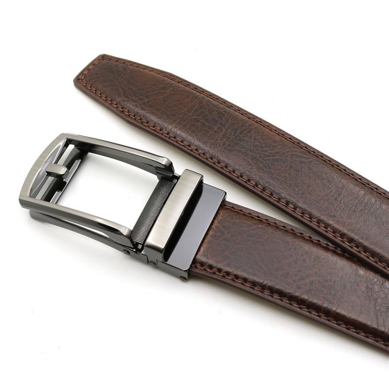 Belts Men's Click Belt Pin Automatic Buckle Genuine Leather For High Quality Jeans Cowskin Casual