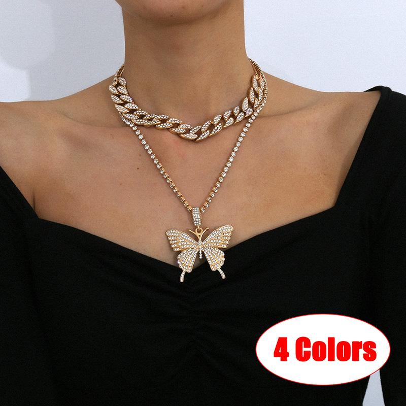Pendant Necklaces Clear Crystal Butterfly Charm Curb Chain Hip Hop Necklace Rapper Gift Rock For Men Women Jewelry Accessories Gifts
Pendant Necklaces Clear Crystal Butterfly Charm Curb Chain Hip Hop Necklace Rapper Gift Rock For Men Women Jewelry Accessories Gifts