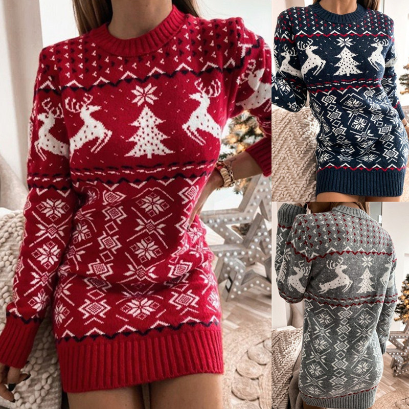 Womens Casual Knitted Dress Fashion Tight Sexy Christmas Theme Jacquard Long Sleeve Dresses Three Styles, Red
Womens Casual Knitted Dress Fashion Tight Sexy Christmas Theme Jacquard Long Sleeve Dresses Three Styles, Red