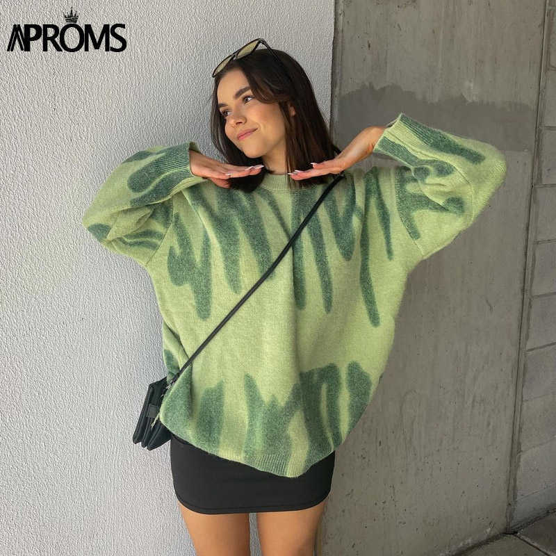 Aproms Multi Striped Knitted Soft Sweater Autumn Winter Long Jumpers Oversized Pullovers Streetwear Loose Outerwear 210908