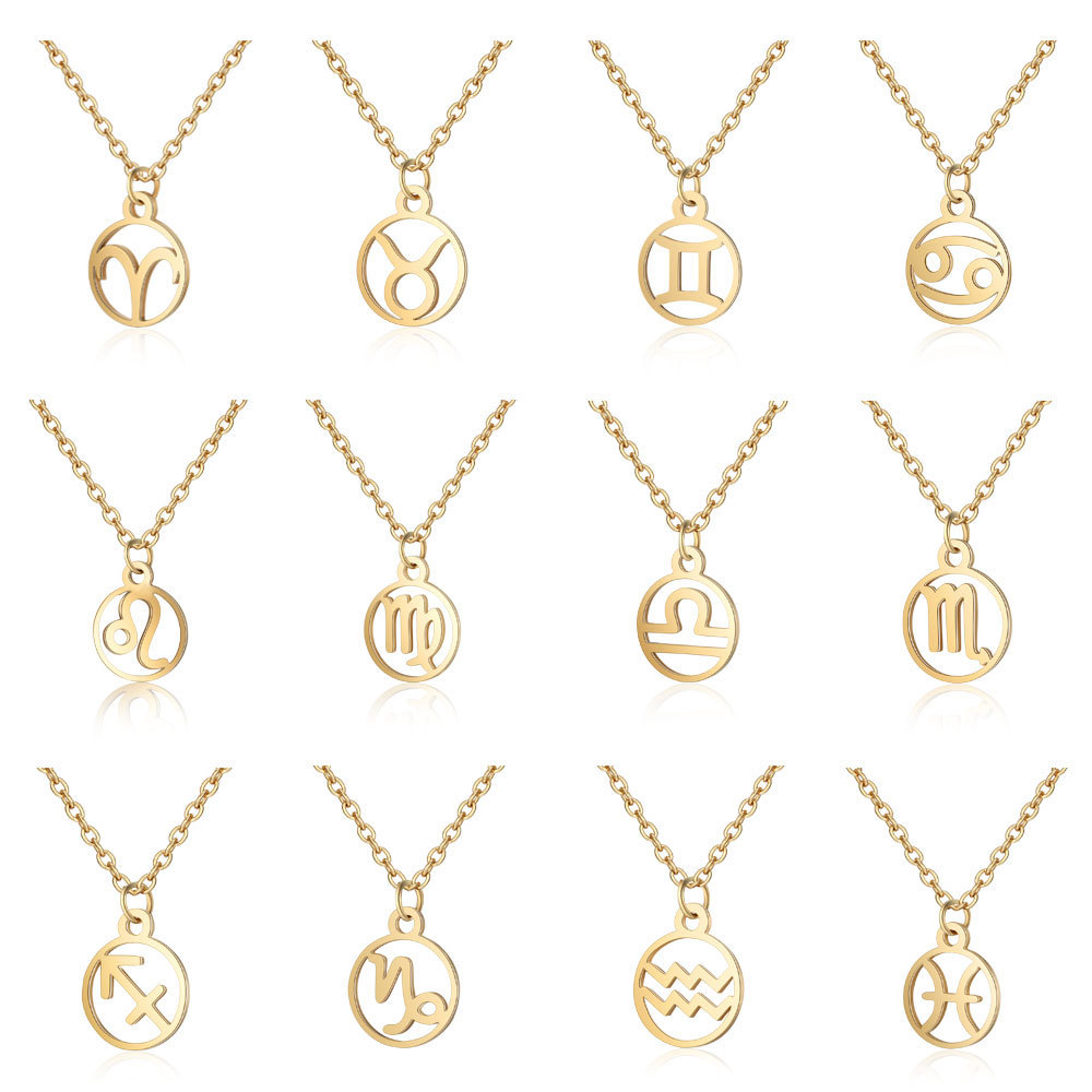 Constell Pendant Stainless Steel Necklaces Silver Gold Coin Horoscope Sign Necklace chains for Women Men Fashion Jewelry Will and Sandy
Constell Pendant Stainless Steel Necklaces Silver Gold Coin Horoscope Sign Necklace chains for Women Men Fashion Jewelry Will and Sandy