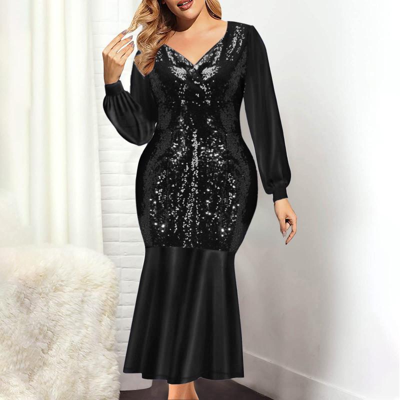Casual Dresses Plus Size Maxi Dress Women Sequins Sexy Fall Long Sleeve Round Neck Irregular Lace Loose Wedding Guest Party, Bu
Casual Dresses Plus Size Maxi Dress Women Sequins Sexy Fall Long Sleeve Round Neck Irregular Lace Loose Wedding Guest Party, Bu