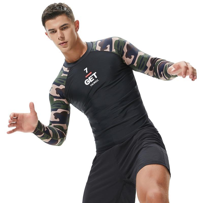 Men's Quick-drying Outdoor UV Protection Tops Swimming Surf Running Fitness Compression Shirt One-Piece Suits
Men's Quick-drying Outdoor UV Protection Tops Swimming Surf Running Fitness Compression Shirt One-Piece Suits