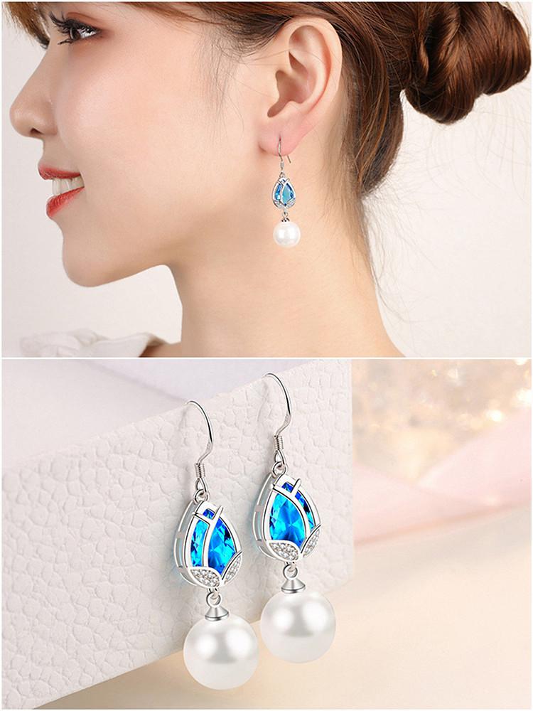 Dangle & Chandelier Chic Pearl &Sea Blue Crystal Topaz Aquamarine Gemstones Diamonds Drop Earrings For Women 18k White Gold Silver Color Jew
Dangle & Chandelier Chic Pearl &Sea Blue Crystal Topaz Aquamarine Gemstones Diamonds Drop Earrings For Women 18k White Gold Silver Color Jew