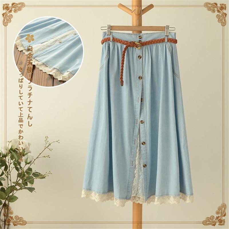 Skirts 2022 Elastic Waist Buttons Patchwork Lace Solid Denim Womens Girl Jeans Skirt ZY1670, Black
Skirts 2022 Elastic Waist Buttons Patchwork Lace Solid Denim Womens Girl Jeans Skirt ZY1670, Black