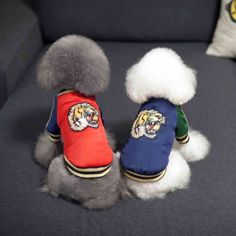 free shipping Warm et Winter Dog Apparel Puppy Thick ets Tiger Embroidery Coat Pet Clothes for Small Dogs Chihuahua Yorkie