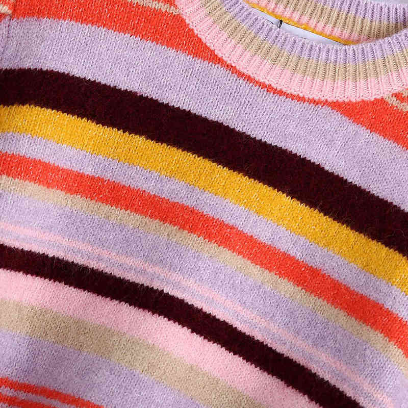 Women Summer Striped Slim Sweater Short Sleeve Knitted O-Neck Female Fashion Sweet Elasticity Sweaters Clothes 210513