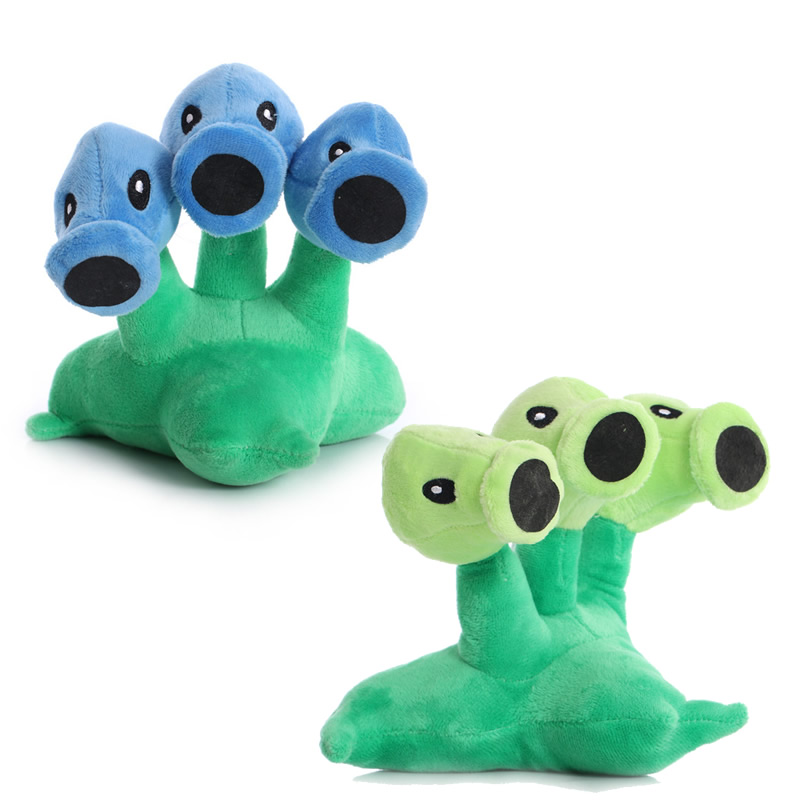 Plants vs Zombies 2 Plush Toy - Tri-Peashooter Stuffed Doll /6.7inch, Green