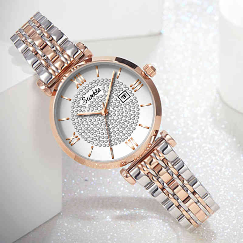 SUNKTA Women Watches Top Brand Luxury Ladies Watch Stainless Steel Waterproof Quartz Wristwatches Gifts Clocks relogio feminino 210517, White
SUNKTA Women Watches Top Brand Luxury Ladies Watch Stainless Steel Waterproof Quartz Wristwatches Gifts Clocks relogio feminino 210517, White