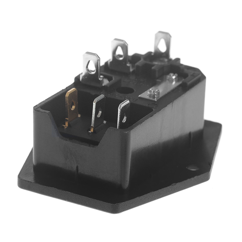 10A 250V 3 Pin IEC320 C14 Ac Inlet Connector Plug Power Socket with Red Lamp Tuimer Switch 10A Safety socket holder Male Connector