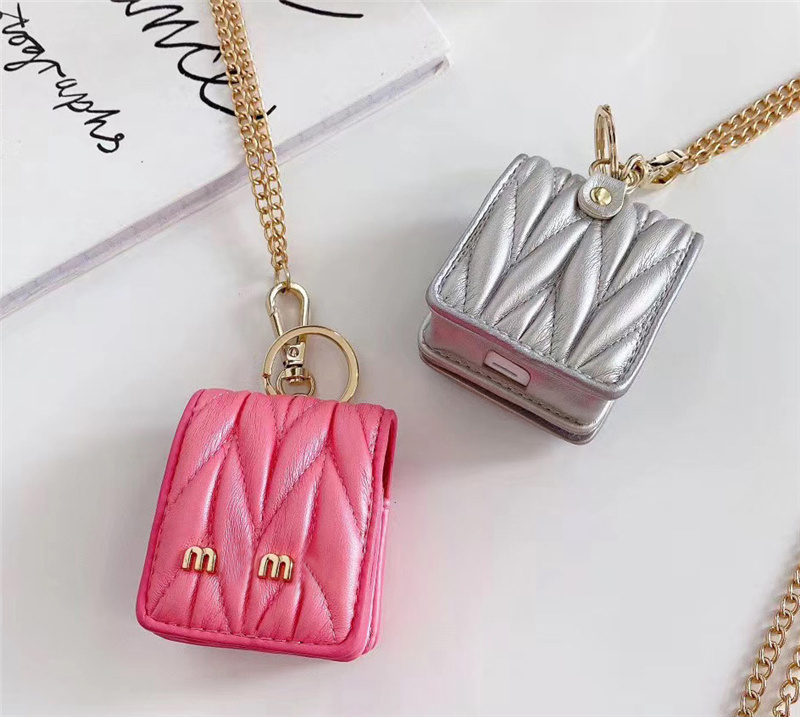 Designer Airpod Case Brand Letters Leather Protector Airpod Cover Cases Fashion Earpods Clothing With Chain NIRI