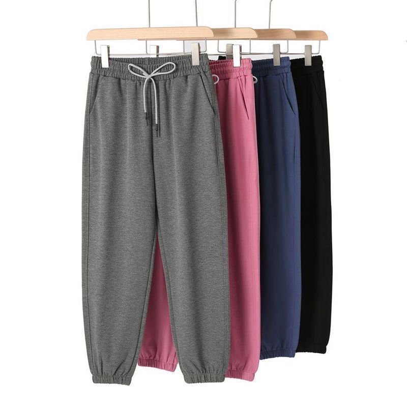 Casual Drawstring Sweatpants Women Autumn Winter Loose Solid Elastic Waist Korean Fashion Modis Harem Pants Femme 210519