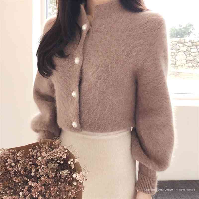Elegant Long Sleeve Mohair Sweater Women Single-Breasted Female Short Cardigan Soft Flexible Knitted Mujer Sute 210520, Photo color
Elegant Long Sleeve Mohair Sweater Women Single-Breasted Female Short Cardigan Soft Flexible Knitted Mujer Sute 210520, Photo color