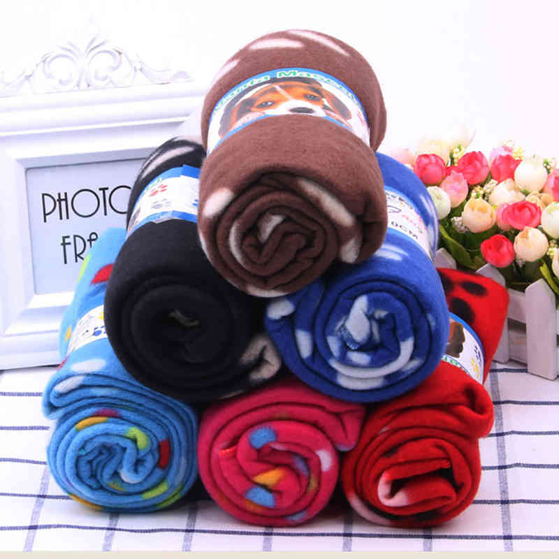 1Pcs Footprint Pattern Pet Pad velvet Sofa Cushion Home Rug Dog Sleeping Cover Keep Warm Soft Double Sided