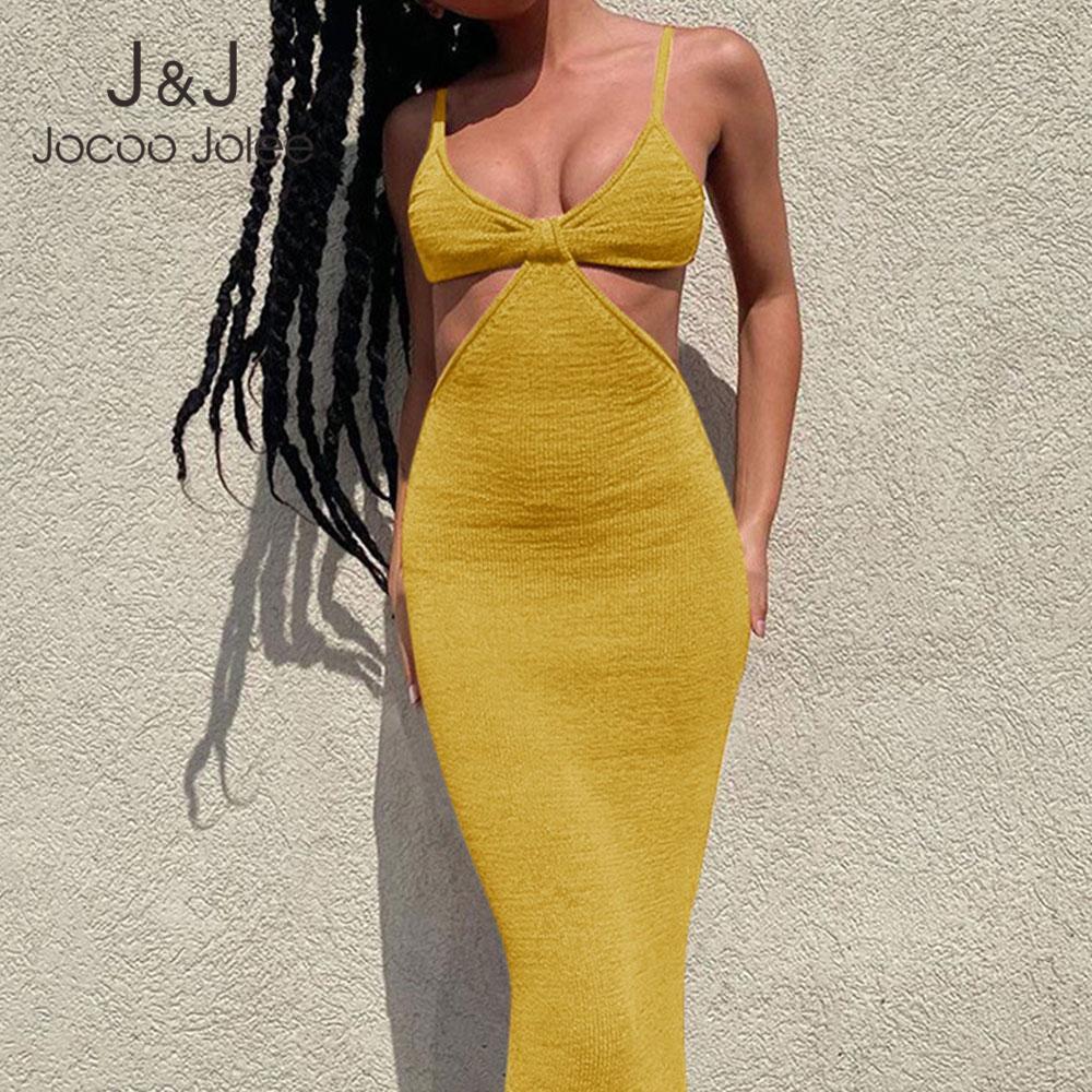 Jocoo Jolee Women Summer Low-Cut Backless Vacation Knit Elegant Sexy Pleated Slim Party Club Hollow Bodycon Maxi Dress 210518, Yellow
Jocoo Jolee Women Summer Low-Cut Backless Vacation Knit Elegant Sexy Pleated Slim Party Club Hollow Bodycon Maxi Dress 210518, Yellow