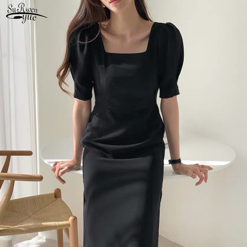 Casual Vintage Square Collar Dress Summer Mermaid Long Dress for Women High Waist Apricot Black Women Dresses Robe 14701 210518
Casual Vintage Square Collar Dress Summer Mermaid Long Dress for Women High Waist Apricot Black Women Dresses Robe 14701 210518