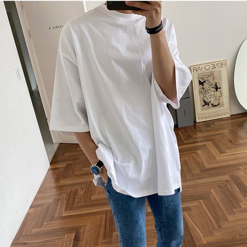 IEFB Trendy Graffiti Printed Round Neck Short Sleeve T-shirt Men's Korean Fashion Summer Loose Half Sleeve Base Tee Tops 9Y7114 210524