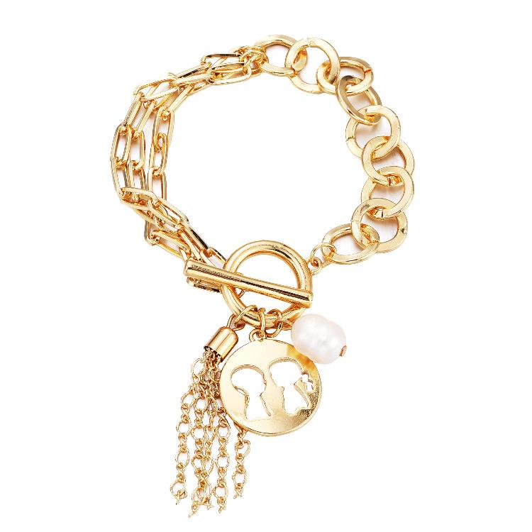 Bangle ORNAPEADIA Simple Jewelry Exaggerated Multilayer Thin Chain Double Piece Tassel Pendant Pearl Bracelet For Women
Bangle ORNAPEADIA Simple Jewelry Exaggerated Multilayer Thin Chain Double Piece Tassel Pendant Pearl Bracelet For Women