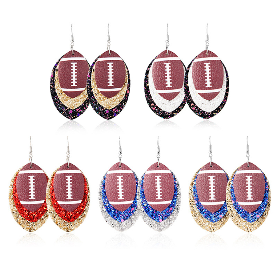 Football Sports Pu Leather Earrings Rugby Sequins Leaf Earrings Women Lady Fashion Accessories Jewelry 5style RRA2091 Hugs Fashion, Red;brown
Football Sports Pu Leather Earrings Rugby Sequins Leaf Earrings Women Lady Fashion Accessories Jewelry 5style RRA2091 Hugs Fashion, Red;brown