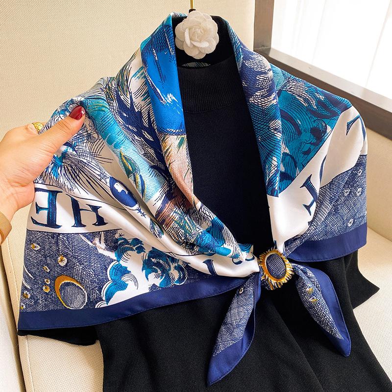 Scarves Shawls Print Sunscreen 90X90CM Kerchief Europe And America Fashion Bandannas Four Seasons Luxury Square Silk ScarvesScarves
Scarves Shawls Print Sunscreen 90X90CM Kerchief Europe And America Fashion Bandannas Four Seasons Luxury Square Silk ScarvesScarves