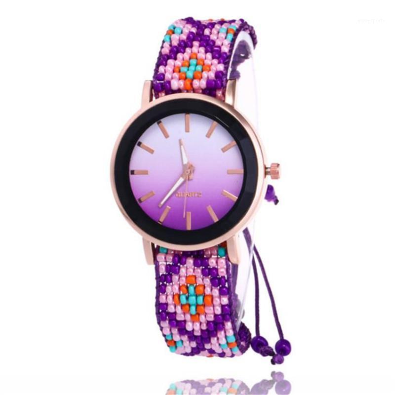 Women's Bracelet Watch With Colorful Rice Beads Woven Rope And Simple Style Bar Scale Quartz Wristwatches, Brown
Women's Bracelet Watch With Colorful Rice Beads Woven Rope And Simple Style Bar Scale Quartz Wristwatches, Brown