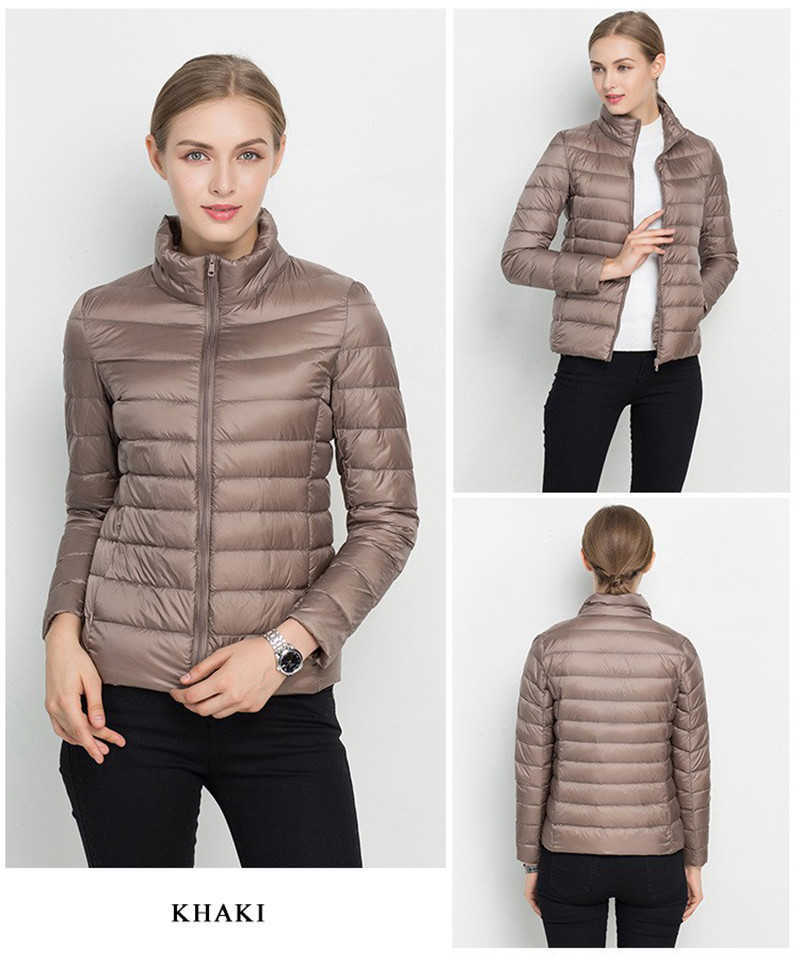 Ultra Light White Duck Down Jacket Slim Women Winter Puffer Portable Windproof 210923