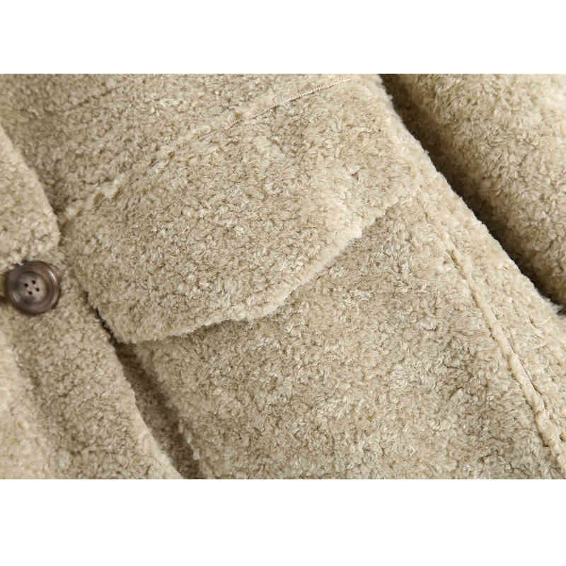 Solid Fleece Blouses Women Fashion Turn Down Collar Shirts Women Elegant Pockets Long Sleeve Tops 210520