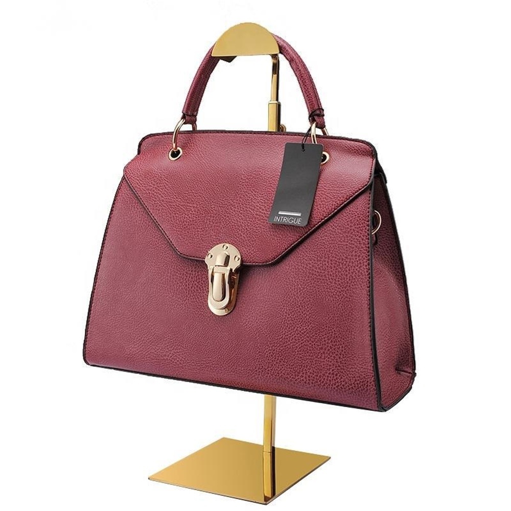 Wholesale Display Stand Retail Store Table Lady Handbags Hanger Bag Rack Titanium Gold Wig Hanger