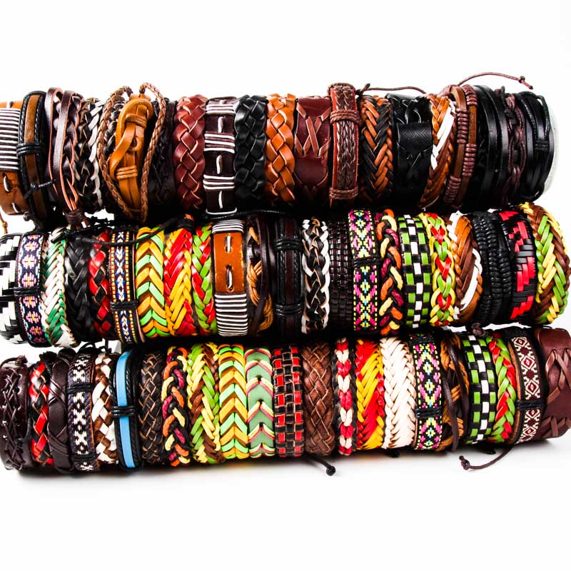 HOQIAGA 100pcs leather bracelets men women Genuine vintage punk rock retro couple handmade cuff wristband wholesale lots bulkg
HOQIAGA 100pcs leather bracelets men women Genuine vintage punk rock retro couple handmade cuff wristband wholesale lots bulkg